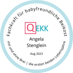 Siegel des QEKK für Angela Stenglein - Fachkraft für babyfreundliche Beikost - August 2023